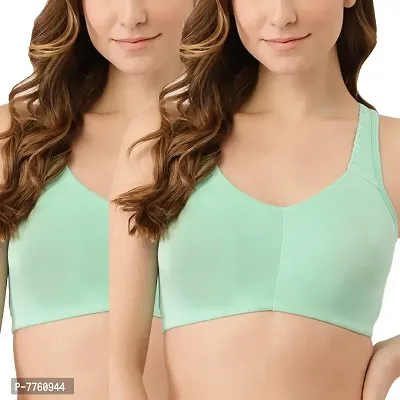 Buy Inner Sense Organic Antimicrobial Low Impact Ocean Green Lounge Bra  with Removable Pads (Pack of 2) Online In India At Discounted Prices