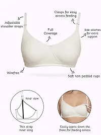 Inner Sense Women's Organic Cotton Antimicrobial Non Padded Non Wired Nursing Bra (Pack of 3)-thumb1