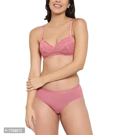 Buy Inner Sense Women's Organic Cotton Antimicrobial Laced Cushioned Bra  and Panty Set Online In India At Discounted Prices