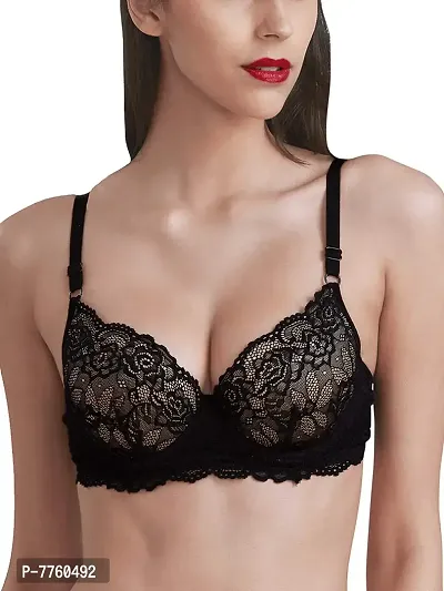 Inner Sense Organic Cotton Antimicrobial Women's Padded Underwired Lace Bra