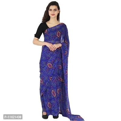 Classic Chiffon Printed Saree without Blouse piece-thumb0