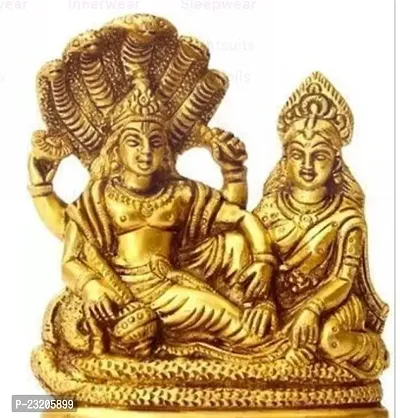 Lakshmi Narayan - Lord Vishnu Laxmi In Ksheer Sagar - Murti Idol Statue Sculpture - 3.1 Inches-thumb0