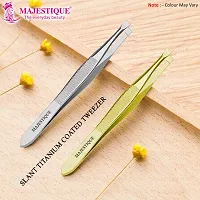 Eyebrow Pluker Tweezers for Women and Men By Majestique Twiser Eyebrows | Twizzer Tools for Ingrown Hair and Splinters | Professional Facial Twizzer Tools for Eyebrows and Hair Plucker Removal - Gold 2Pcs-thumb1