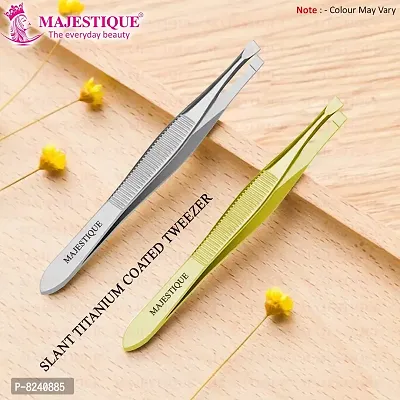 Eyebrow Pluker Tweezers for Women and Men By Majestique Twiser Eyebrows | Twizzer Tools for Ingrown Hair and Splinters | Professional Facial Twizzer Tools for Eyebrows and Hair Plucker Removal - Gold 2Pcs-thumb2