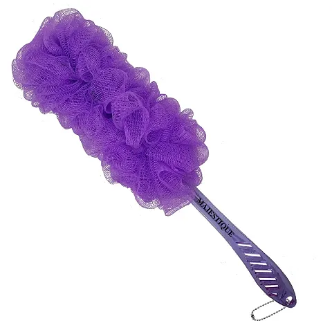 "Majestique Long Handle Bath Loofah for Shower, Shower Loofah with Long Handle to Create Foam, Long Handle Sponge with Soft Mesh Loofah, Bath Sponge for Men Women with metal string to hang"