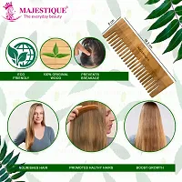 Majestiquer Wide Tooth Comb Detangling Anti-Static Comb Natural Curly Wavy Dry Hair For Womens and Mens Hand Polished (Pack of 1)-thumb1