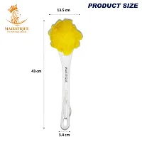 Majestique Shower Brush, Long Handle Loofah with Smooth Grip Handle Lufa, Scrubber for Bath and Shower, Bath Brush for back cleaning, for Men and Women - Easy Reach Body Wash and Lotion Applicator (Yellow)-thumb3