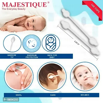 Majestique Baby Safety Cotton Swab ndash; Ideal for Babies  Adults ndash; 100% Organic Soft  Gentle Tip for Cleaning, Makeup Removal  More - 80-Swabs for Baby / 200-Swabs for Adults-thumb4