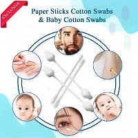 Majestique Baby Safety Cotton Swab ndash; Ideal for Babies  Adults ndash; 100% Organic Soft  Gentle Tip for Cleaning, Makeup Removal  More - 80-Swabs for Baby / 200-Swabs for Adults-thumb4