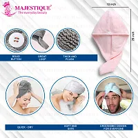 Majestique 2Pcs Set - Super Soft Microfiber Towel Wrap  Gentle Silicone Brush for Deep Cleansing, Perfect for Spa Days, or Home Use - Color May Vary-thumb1