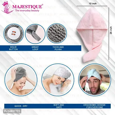 Majestique 2Pcs Set - Super Soft Microfiber Towel Wrap  Gentle Silicone Brush for Deep Cleansing, Perfect for Spa Days, or Home Use - Color May Vary-thumb2