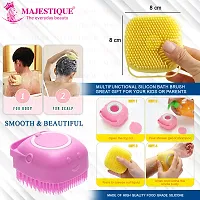Majestique 2Pcs Set - Super Soft Microfiber Towel Wrap  Gentle Silicone Brush for Deep Cleansing, Perfect for Spa Days, or Home Use - Color May Vary-thumb4