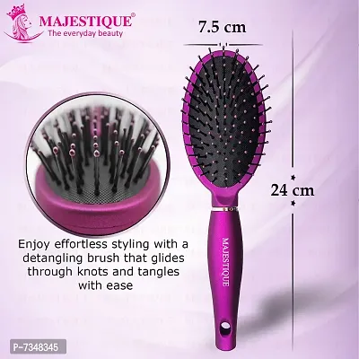 Hair Straightener Brush By Majestique Premium Purple Series Detangler Brush Cruelty Free And Eco Friendly Sleek And Shine Finisher Hairbrush Made With Sustainable Materials Purple Hr109 Hair Care Hair Brushes-thumb4