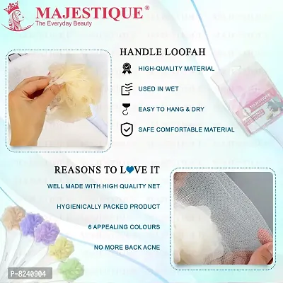 Majestique Shower Brush, Long Handle Loofah with Smooth Grip Handle Lufa, Scrubber for Bath and Shower, Bath Brush for back cleaning, for Men and Women - Easy Reach Body Wash and Lotion Applicator (Blue)-thumb4