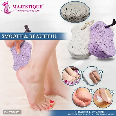 Pumice Stone for Feet 2 pcs, Majestique Natural Lava Pedicure stone for Body, Bath Stone, Pumice Stone Remove Dead Skin for Hand, Pubic Stone Scrubber Foot Stone Exfoliating, Foot, Elbows-thumb3