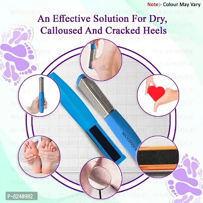 Majestique Double Sided Foot Files, Pedicure Heel Rasp for Foot Scrapper Dead Skin Foot Callus Remover Foot File Kit Colossal Foot Rasp Tool Feet Scrubber Dead Skin (Blue)-thumb5
