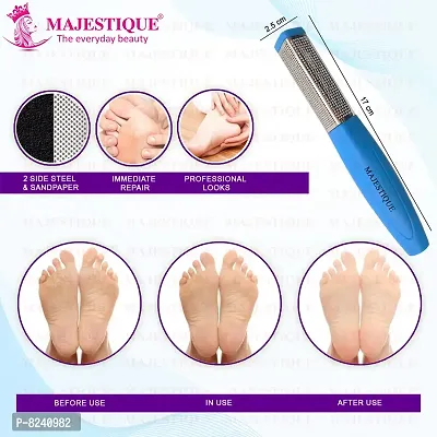 Majestique Double Sided Foot Files, Pedicure Heel Rasp for Foot Scrapper Dead Skin Foot Callus Remover Foot File Kit Colossal Foot Rasp Tool Feet Scrubber Dead Skin (Blue)-thumb3