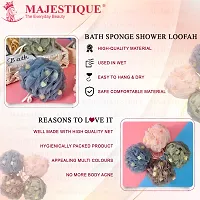 Majestique Shower Puff Bath Sponge Shower Loofahs Pouf Ball Nature Eco-friendly Loofah/Loofa/Mesh Bath and Shower Sponge Bamboo Charcoal Mesh Bulk Puffs Large, Shower Essential Skin Care (Blue)-thumb3