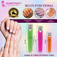 Majestique Nail Clippers Set, Sharp Stainless Steel, Fingernail  Toenail Cutter in Large, Medium, Small  - 3Pcs/Multicolor-thumb2