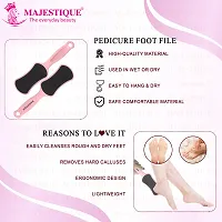 quot;Majestique Foot File Callus Remover Double-Sided Foot Scrubber, Professional Pedicure Foot Rasp Removes Cracked Heels, Dead Skin,Corn, Hard Skin, Pumice Stone for Feet Scraper File Brush Tools for Wet and Dry Feet (Pink)quot;-thumb2