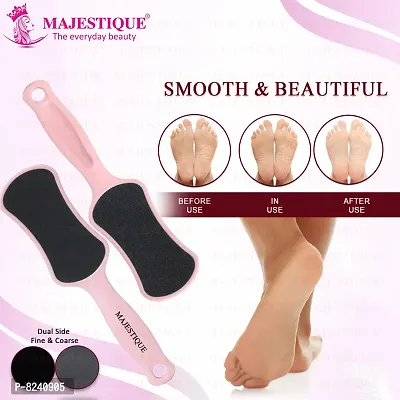 quot;Majestique Foot File Callus Remover Double-Sided Foot Scrubber, Professional Pedicure Foot Rasp Removes Cracked Heels, Dead Skin,Corn, Hard Skin, Pumice Stone for Feet Scraper File Brush Tools for Wet and Dry Feet (Pink)quot;-thumb5
