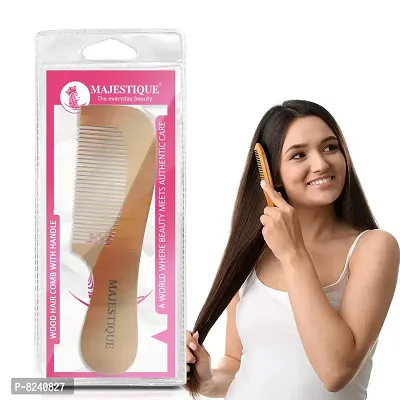 Majestiquer Hair  Beard Comb with handle Anti-Static Comb Natural Curly Wavy Dry Hair For Womens and Mens Hand Polished Comb(Pack of 1)