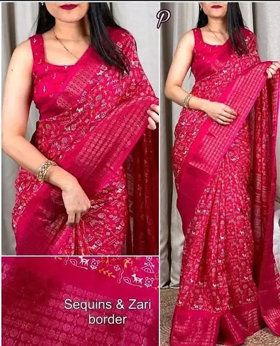 Hot Selling Cotton Blend Saree with Blouse piece