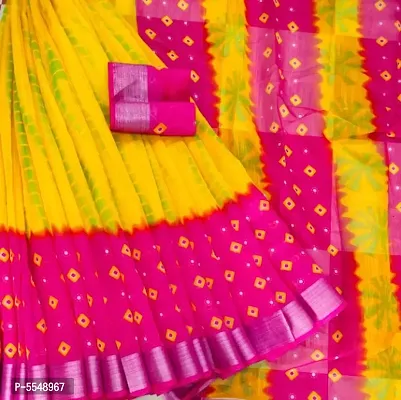 Beautiful Cotton Printed Saree with Blouse piece-thumb0