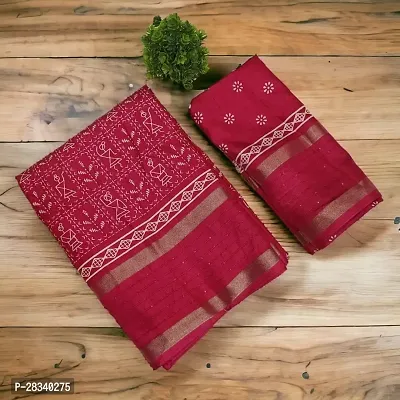 Soft Cotton Kalamkari Print Saree With Running Blouse Piece