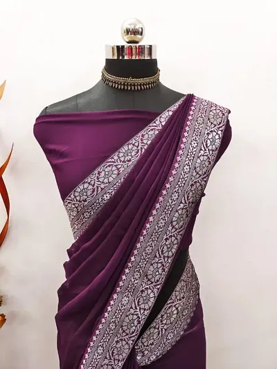 New In Georgette Saree with Blouse piece 