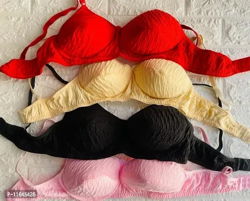 Buy Multicoloured Cotton Hosiery Self Design Bras For Women Online In India  At Discounted Prices