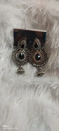 Oxided Stone Jumkas Earing