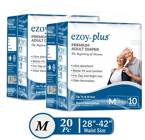 Ezoyplus Adult diaper M size| Adult Diaper Tape style| diaper|diaper for adults | 10 hours Absorption