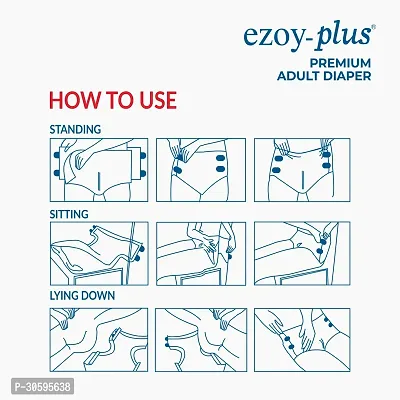 Ezoyplus Adult diaper M size (60 Pcs) Adult Diaper Tape style diaper|diaper for adults | Extra Absoption-thumb2