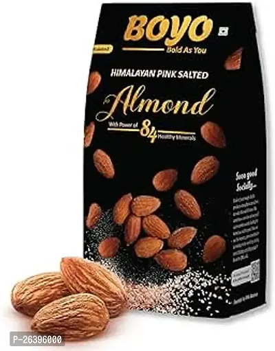 Boyo Almond Almonds 200Gm Himalayan Pink Salted And Roasted Almonds, Dry Fruits, Badam, Healthy Snacks, Nuts And Dry Fruits, Light Salted Snack, Oil Free, Gluten Free, Boost Immunity (Pack Of 1)-thumb0