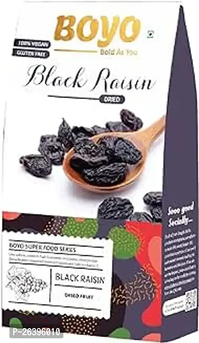 Boyo Premium Black Raisins - 500G Afghani Kishmish, Premium Dried Fruit-thumb0
