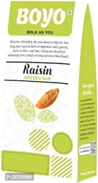 Boyo Raw Raisin - Golden Yellow Long (Kishmish) 500G - Natural And Organic Dry Fruit-thumb0