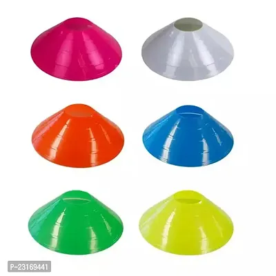 Victory Sports Plastic Cones Marker Soccer Mini Disc Cones Mini Space Markers Discs For Football, Soccer, Baseball Agility, Field Sports, Kids Footwork Training, Practice Drills Etc (Pack Of 6) Field Sports, Elementary Marker Cones Multicolor Marker Cone