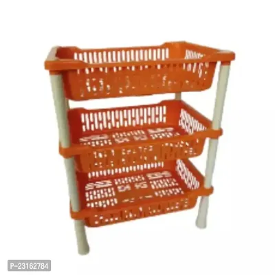 Trendy Multipurpose 3-Layer Folding Basket (Orange)-thumb0