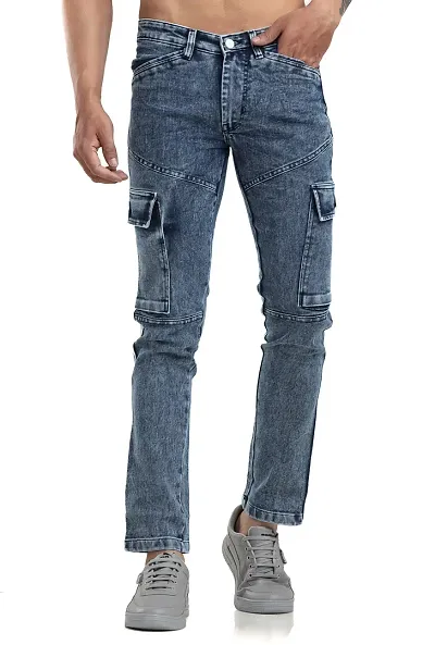 Stylish Denim Solid Mid-Rise Jeans For Men