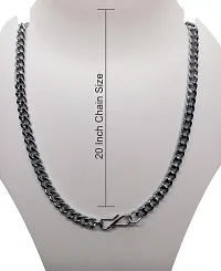 Alluring Silver Stainless Steel Ruby Chain With Pendant For Men-thumb2