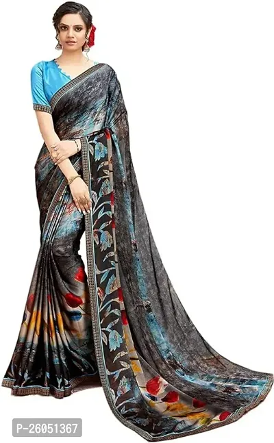 Trendy Womens Printed  Chiffon Saree-thumb0