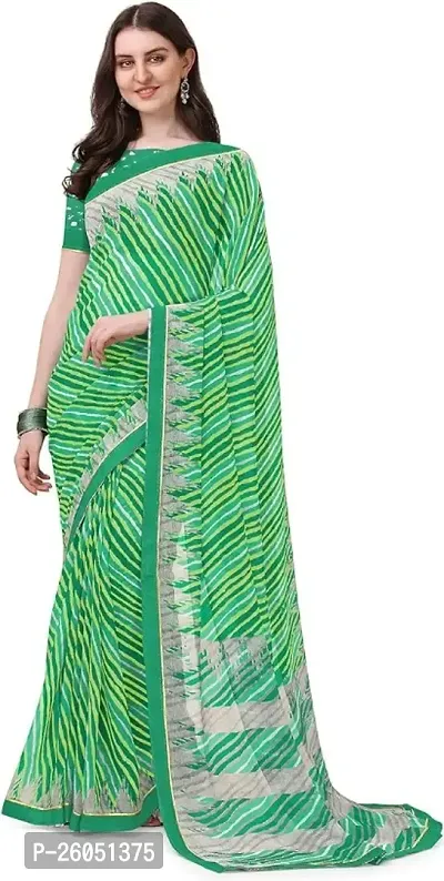 Trendy Womens Printed  Chiffon Saree-thumb0