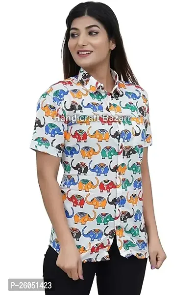 Trendy Womens Printed  Crepe Shirt-thumb0