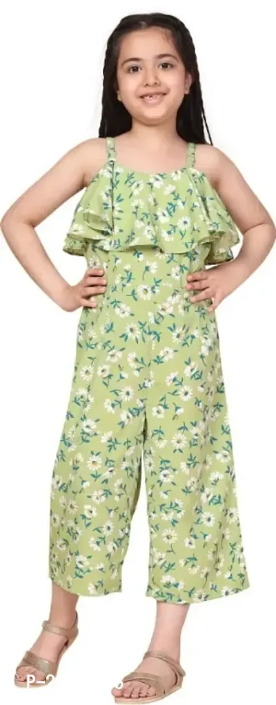 Trendy Girls Crepe Printed Jumpsuit-thumb0