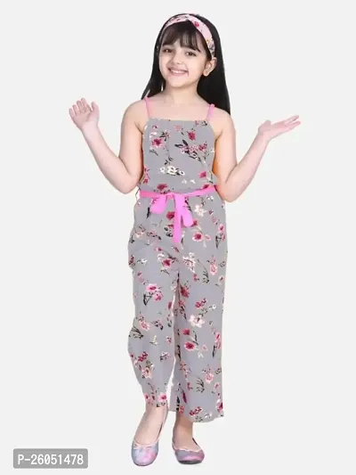 Trendy Girls Crepe Printed Jumpsuit-thumb0