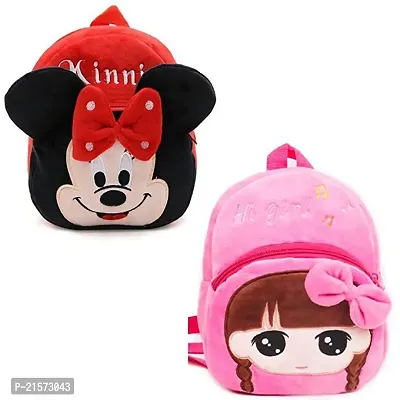 SAMAYRA Minie Red  Hi Girls Combo Kids School Bag Cute Backpacks for Girls/Boys/Animal Cartoon Mini Travel Bag Backpack for Kids Girl Boy 2-6 Years