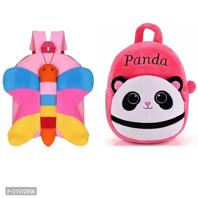 SAMAYRA Butterfly  Panda Pink Down Combo Kids School Bag Cute Backpacks for Girls/Boys/Animal Cartoon Mini Travel Bag Backpack for Kids Girl Boy 2-6 Years