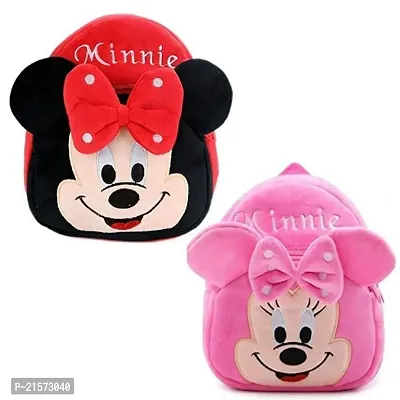 SAMAYRA Minie red  Minnie Pink Combo Kids School Bag Cute Backpacks for Girls/Boys/Animal Cartoon Mini Travel Bag Backpack for Kids Girl Boy 2-6 Years