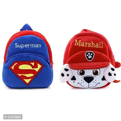 SAMAYRA marshall  Superman  Combo Kids School Bag Cute Backpacks for Girls/Boys/Animal Cartoon Mini Travel Bag Backpack for Kids Girl Boy 2-6 Years